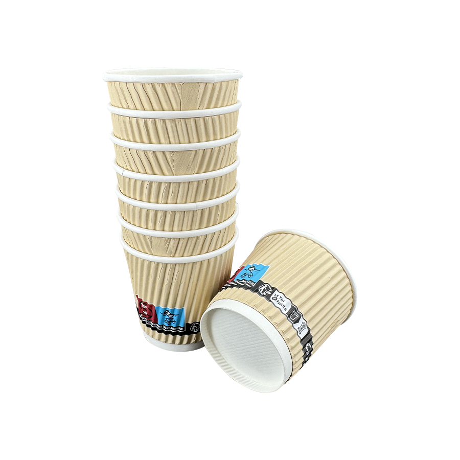 4oz Ripple Wall Disposable Insulated Coffee Paper Cucurbitulae